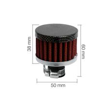 Mini filtro conico cotone rosso Carbon type 1